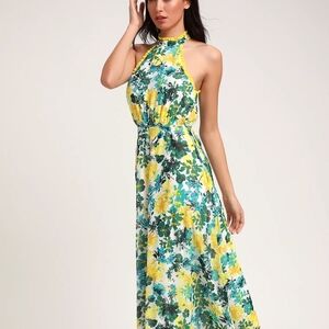Lulu's Vibrant Floral Maxi Dress